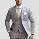 Men's Three-Piece Tailored Suit, Slim Fit for Weddings