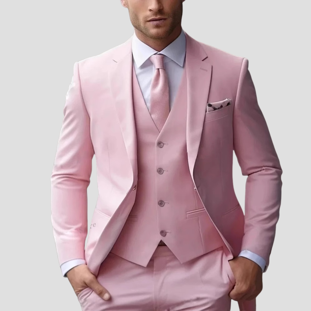 Men's Three-Piece Tailored Suit, Slim Fit for Weddings