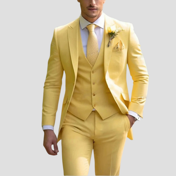 Men's Three-Piece Tailored Suit, Slim Fit for Weddings