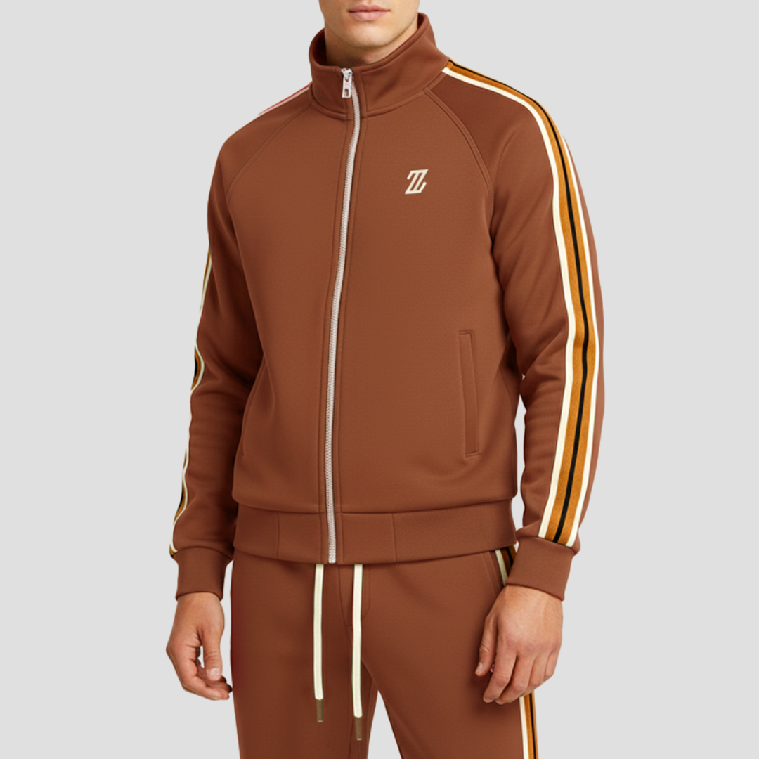 Men's Striped Tracksuit Set, Breathable Fabric