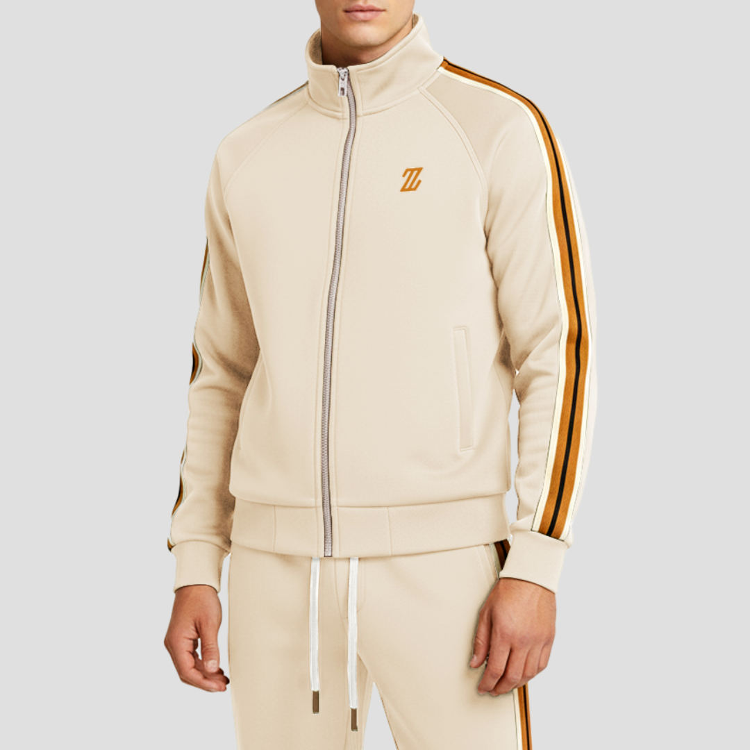 Men's Striped Tracksuit Set, Breathable Fabric