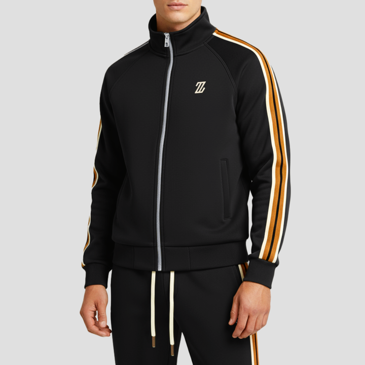 Men's Striped Tracksuit Set, Breathable Fabric