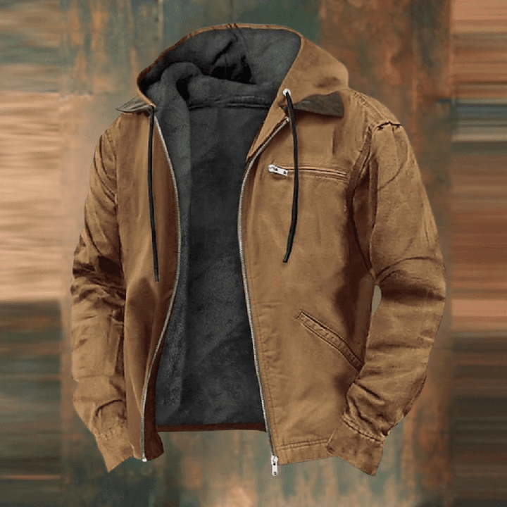 Men's Leather-Look Zip-Up Jacket