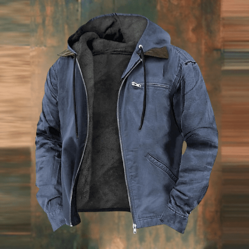Men's Leather-Look Zip-Up Jacket