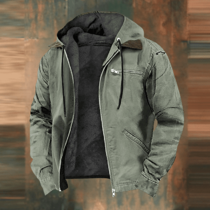 Men's Leather-Look Zip-Up Jacket