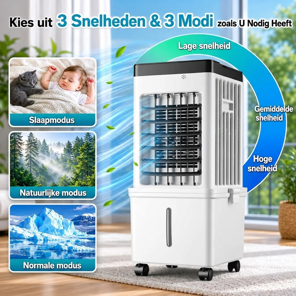 15L Portable Air Cooler | Large Tank Evaporative Cooling Fan