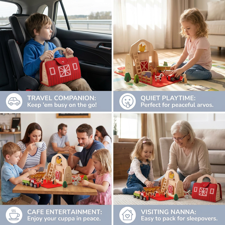 Montessori Wooden & Felt Farm Travel Toy – Perfect for On-the-Go Play 4