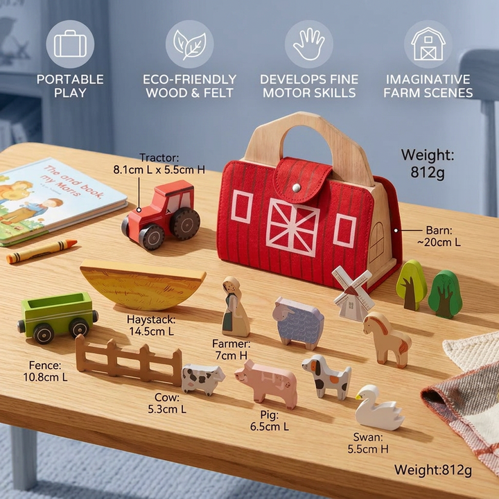 Montessori Wooden & Felt Farm Travel Toy – Perfect for On-the-Go Play 5