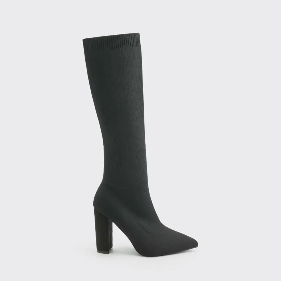 Women's Knitted High-Heel Winter Boots