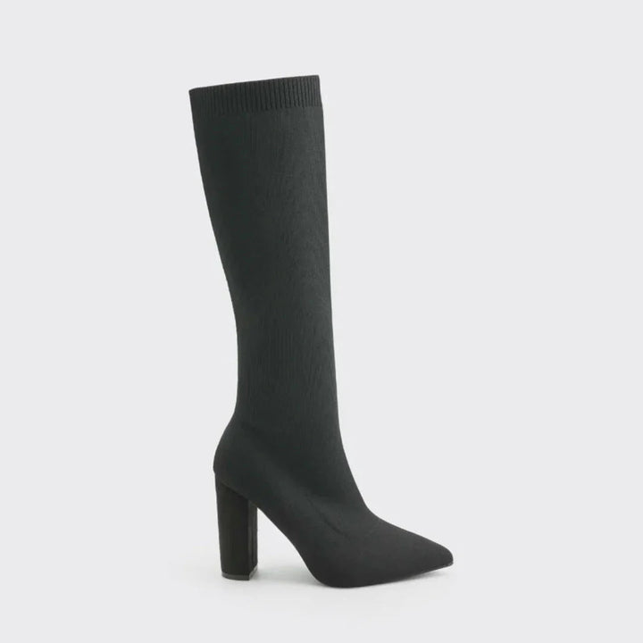 Women's Knitted High-Heel Winter Boots