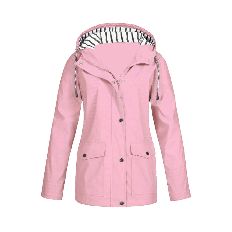 Women's Casual Hooded Jacket with Zip Front