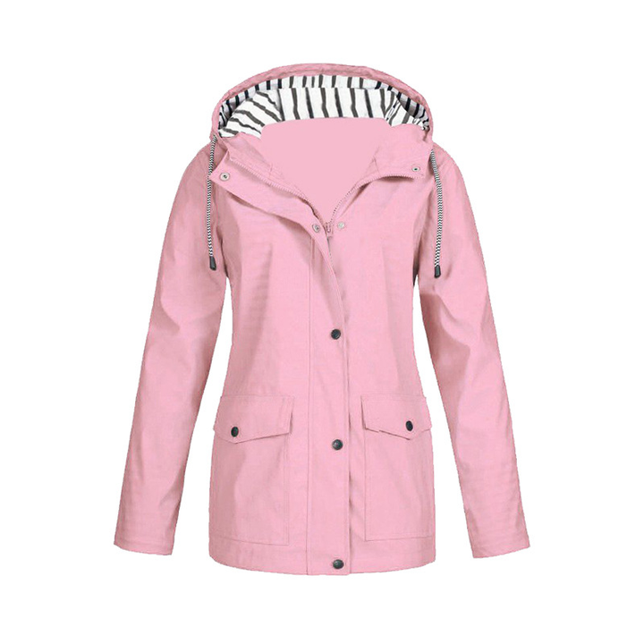 Women's Casual Hooded Jacket with Zip Front