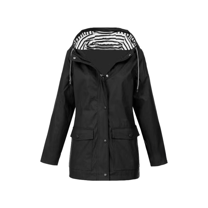 Women's Casual Hooded Jacket with Zip Front