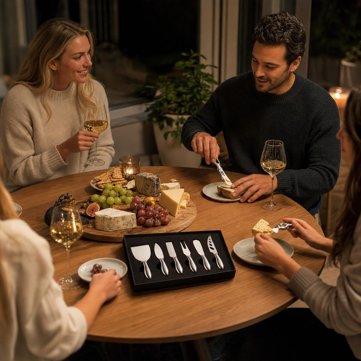 Stainless Steel Cheese Knife Set | 4-Piece Cheeseboard Knives