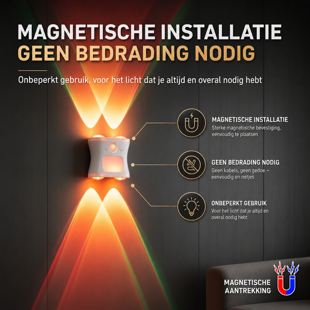 Motion Sensor LED Night Light | Rechargeable Magnetic RGB Lamp