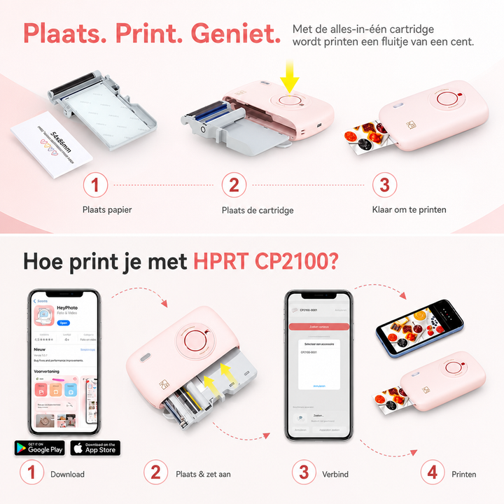 Mini Photo Printer with Bluetooth | 300DPI Pocket Instant Printer