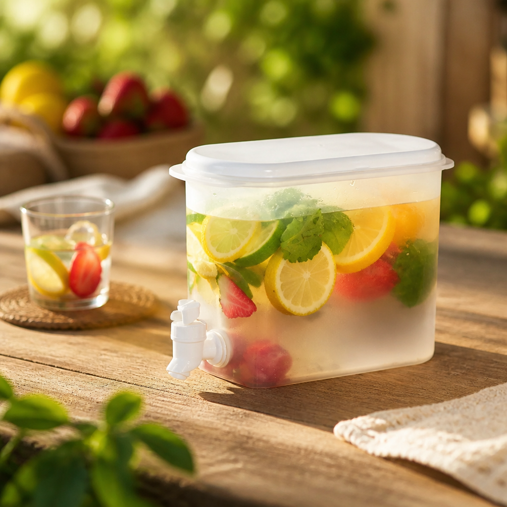 3.5L Drinks Dispenser with Tap | Fridge Jug for Juice & Iced Tea