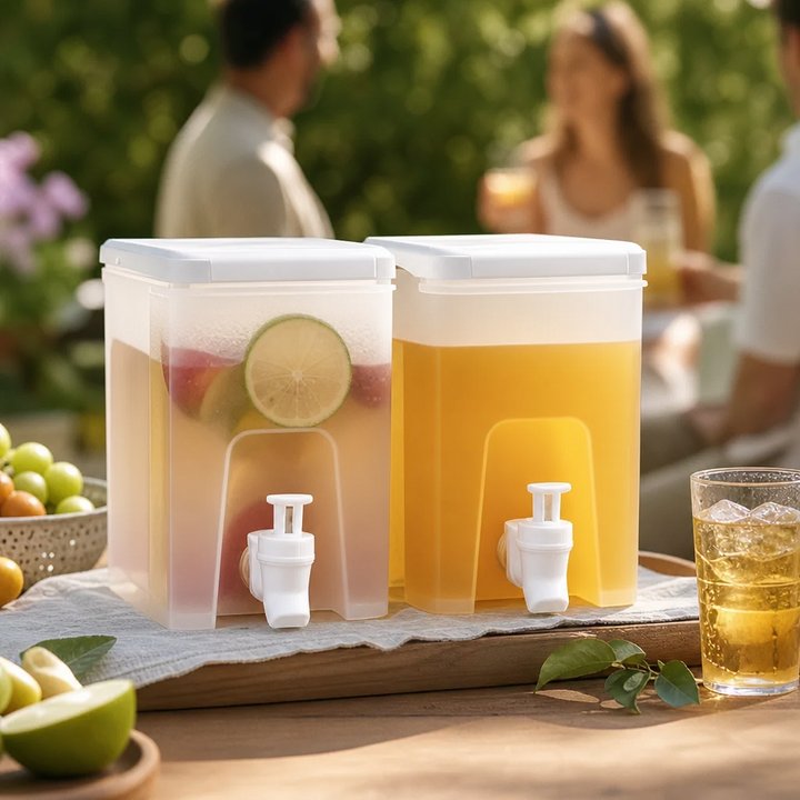 3.5L Drinks Dispenser with Tap | Fridge Jug for Juice & Iced Tea