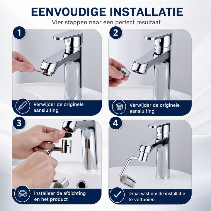 1080° Swivel Tap Extender | Stainless Steel Splash-Free Aerator