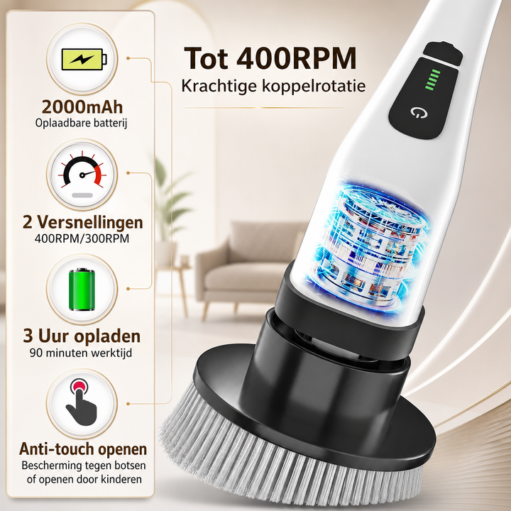 Cordless Electric Spin Scrubber | Rechargeable Cleaning Brush