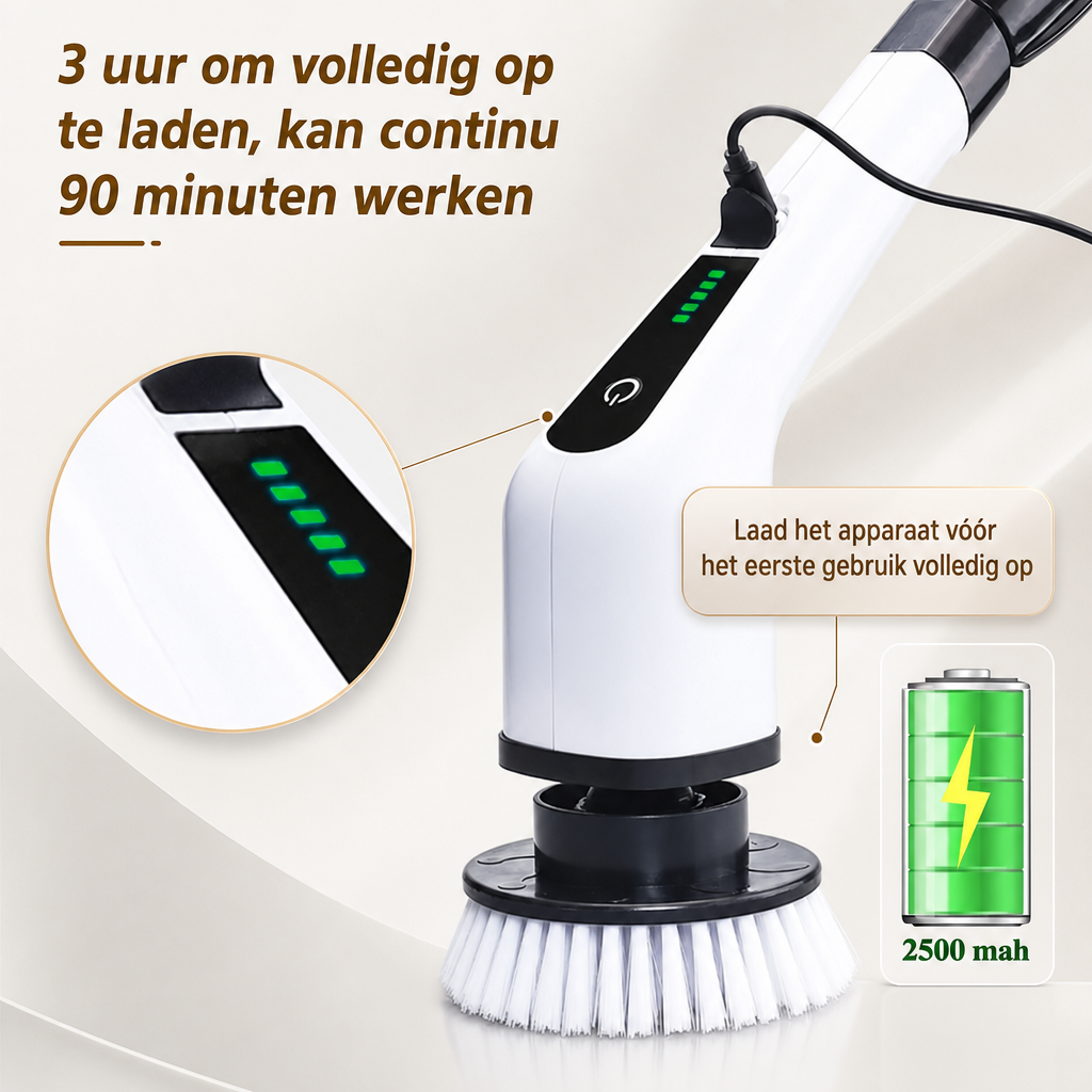 Cordless Electric Spin Scrubber | Rechargeable Cleaning Brush