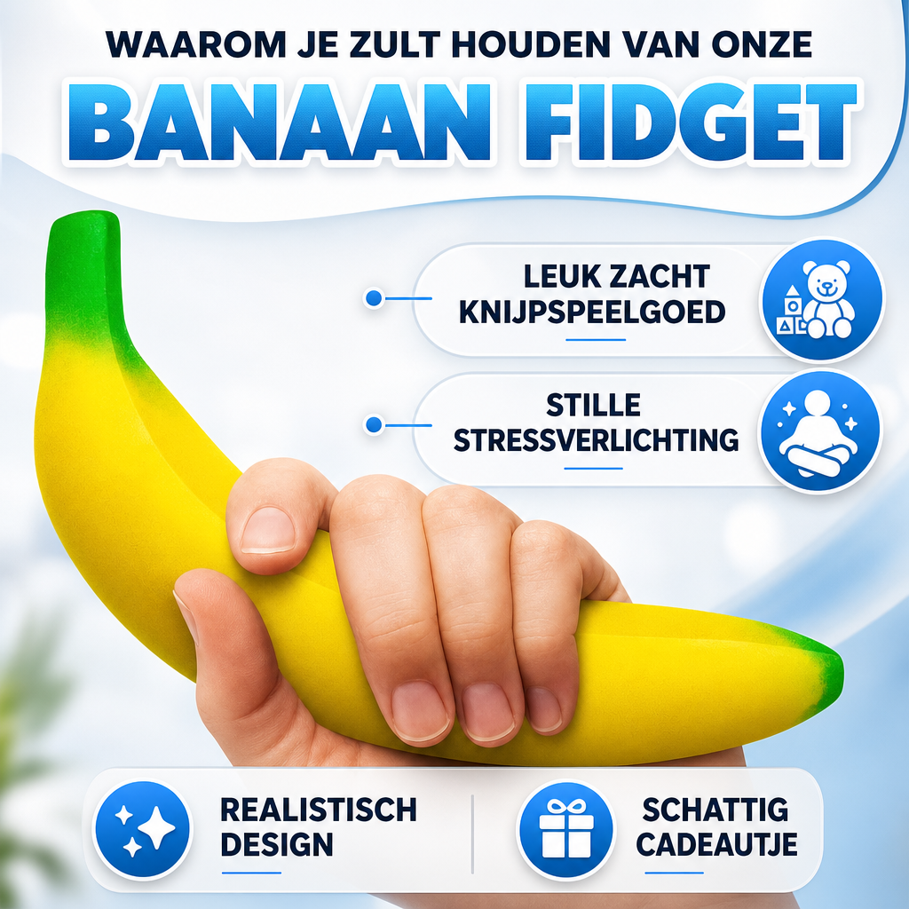 Banana Squishy Fidget Toy | Ultra-Soft Slow Rise Stress Toy
