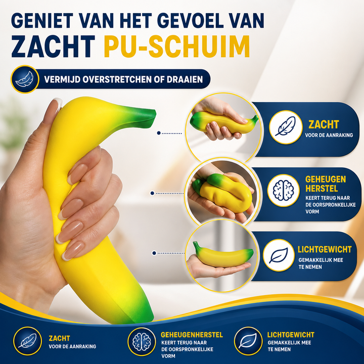 Banana Squishy Fidget Toy | Ultra-Soft Slow Rise Stress Toy