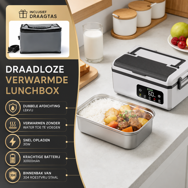 Self-Heating Lunch Box | Cordless Electric Bento, No Water