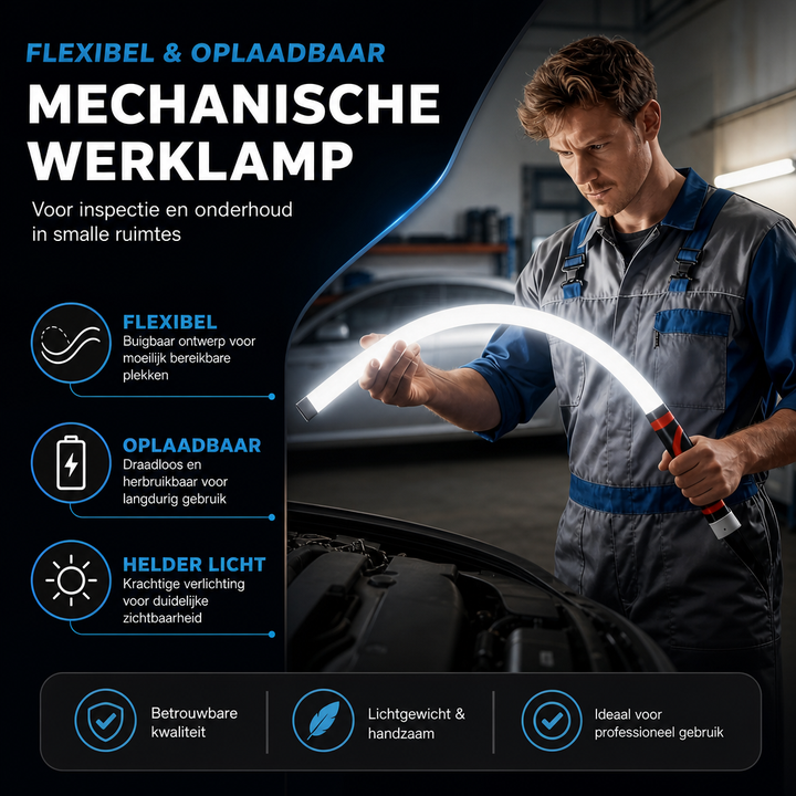 Flexible LED Work Light 76cm | Rechargeable Bendable Torch