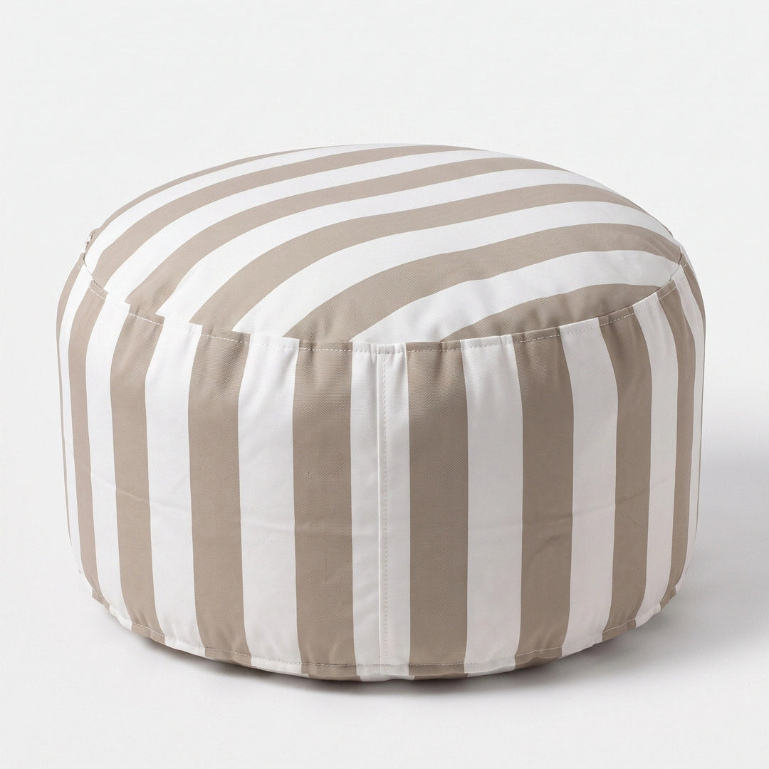 Outdoor Footrest Bean Bag Cover - Round Olefin Ottoman Cover 10