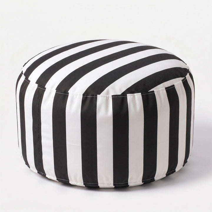 Outdoor Footrest Bean Bag Cover - Round Olefin Ottoman Cover 12