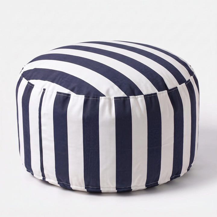 Outdoor Footrest Bean Bag Cover - Round Olefin Ottoman Cover 16