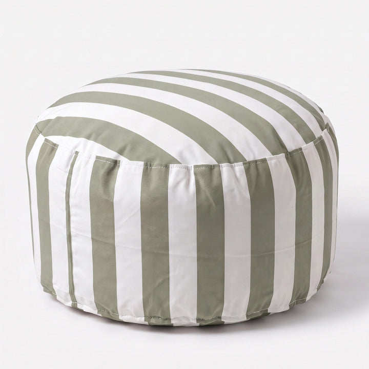 Outdoor Footrest Bean Bag Cover - Round Olefin Ottoman Cover 17
