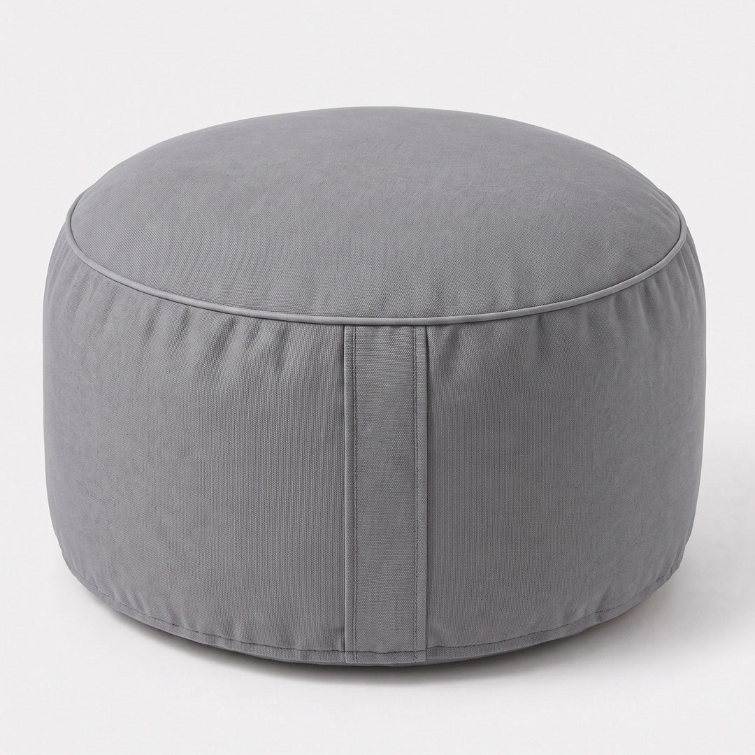 Outdoor Footrest Bean Bag Cover - Round Olefin Ottoman Cover 8