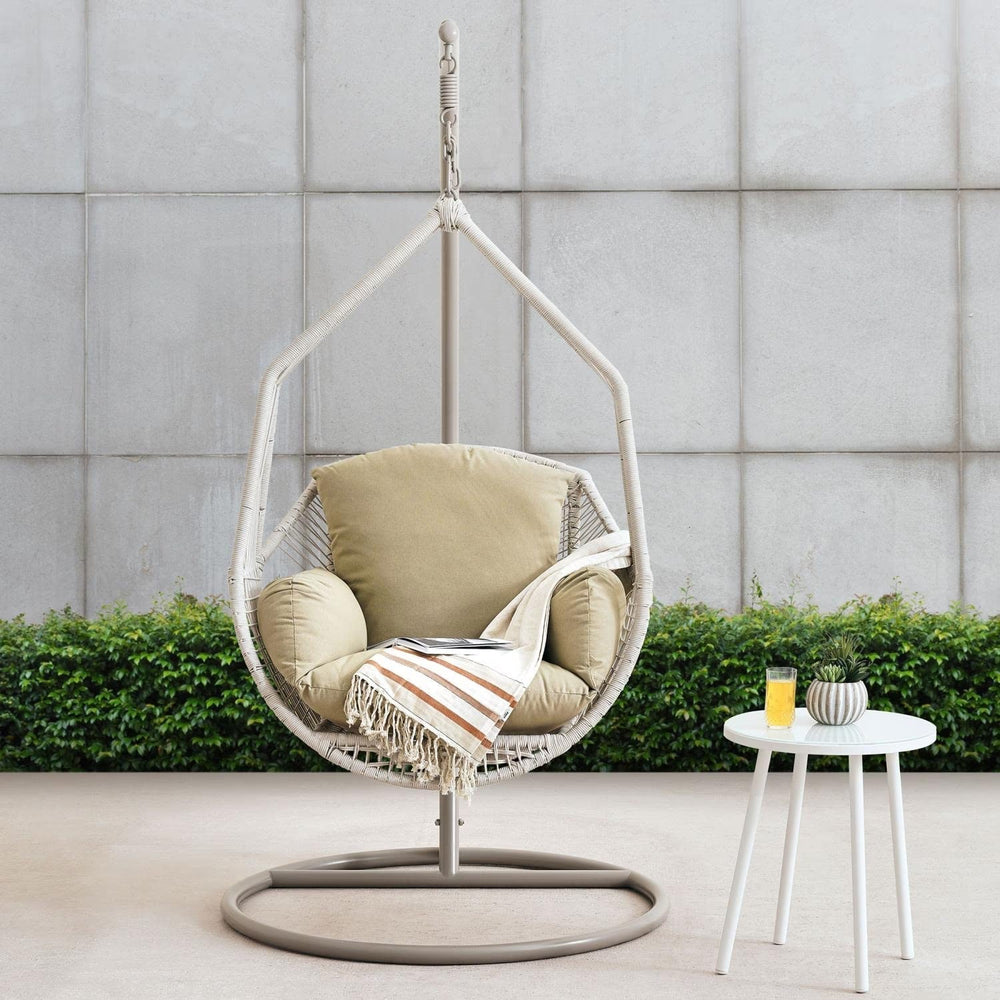 Outdoor Hanging Egg Chair with Stand | Freestanding Garden Swing Chair 1