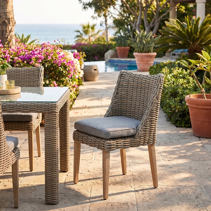 Outdoor Patio Dining Chair - Rattan Garden Chair with Cushion 3