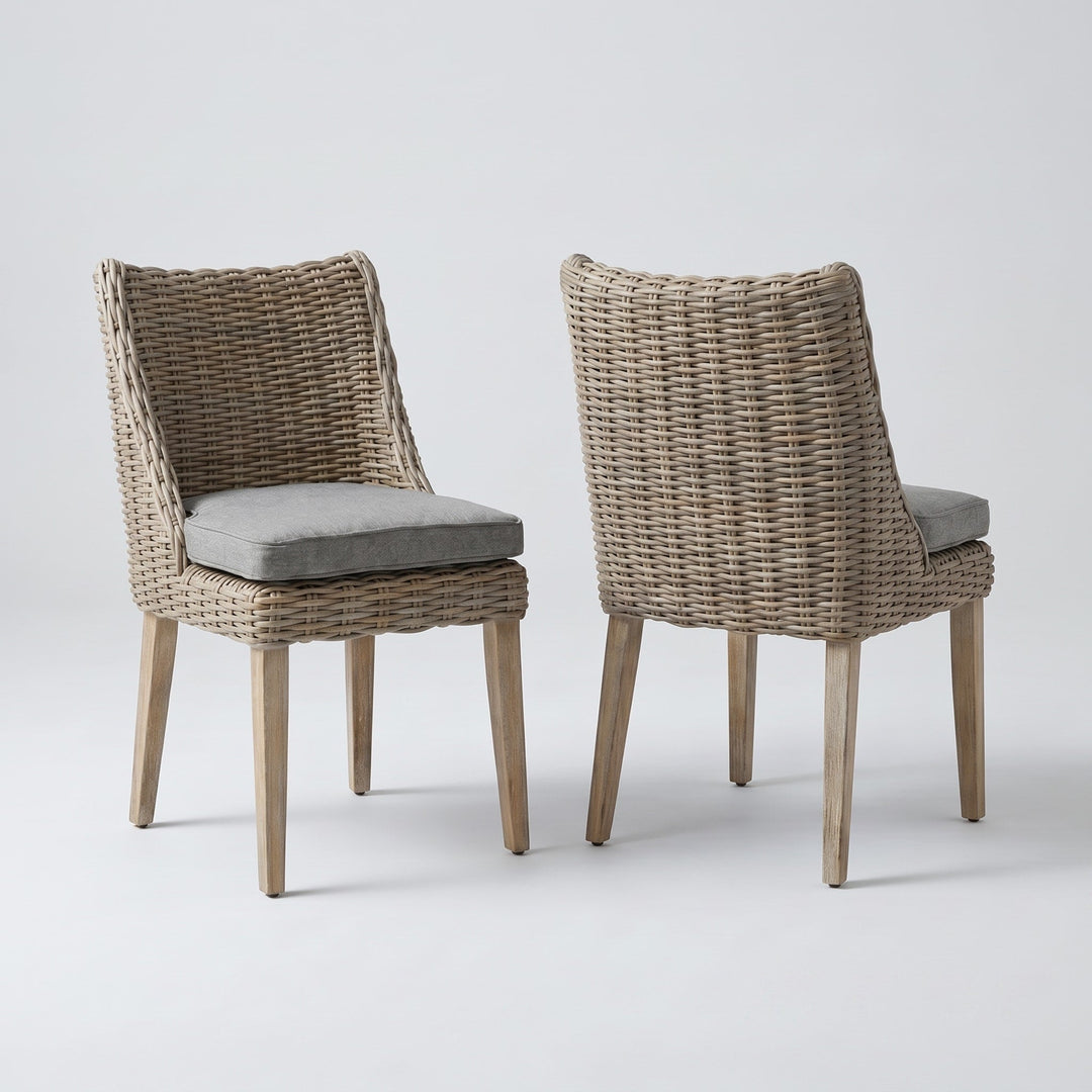 Outdoor Patio Dining Chair - Rattan Garden Chair with Cushion 4