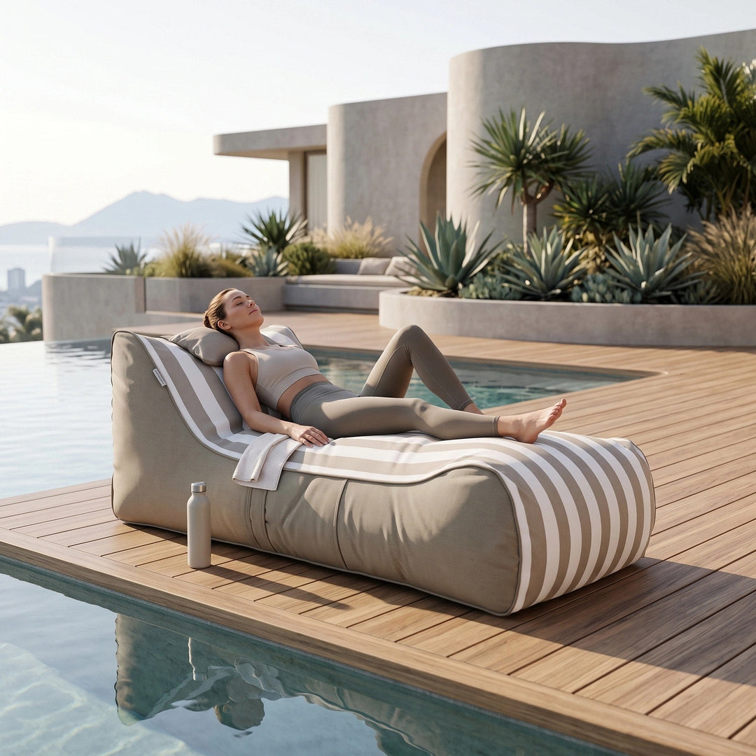 Outdoor Sun Lounger Bean Bag Cover - Premium Patio Lounger Without Filling 3