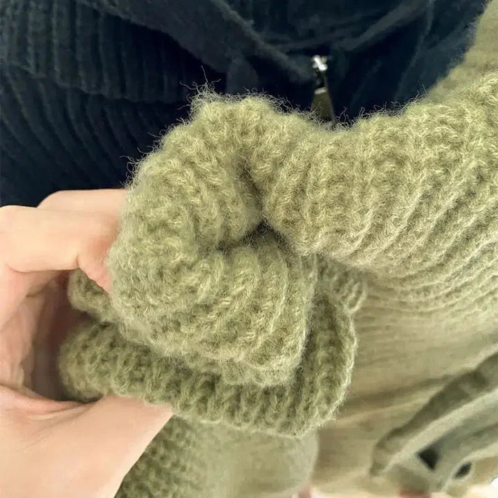 Zip-Through Oversized Cardigan for Women in Green, image 4