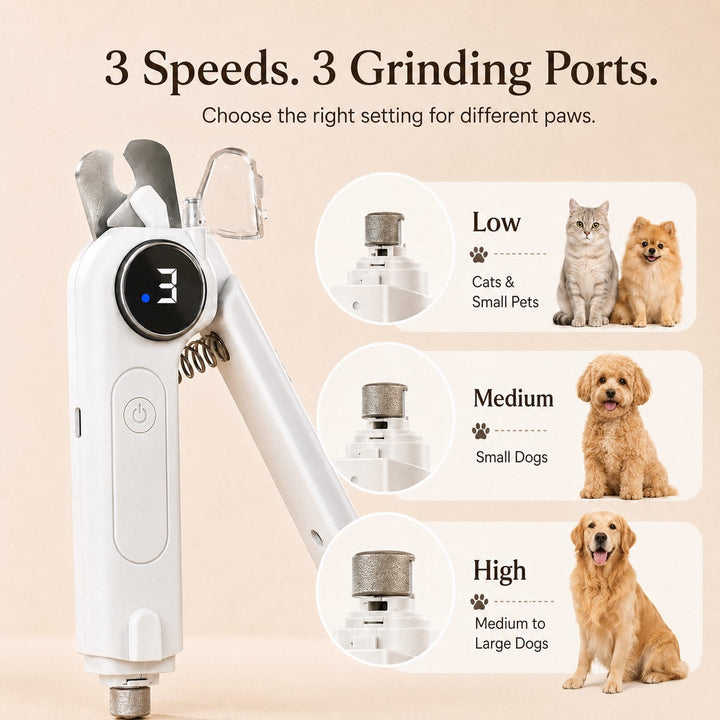 2-in-1 Pet Electric Nail Clipper & Grinder with LED Light