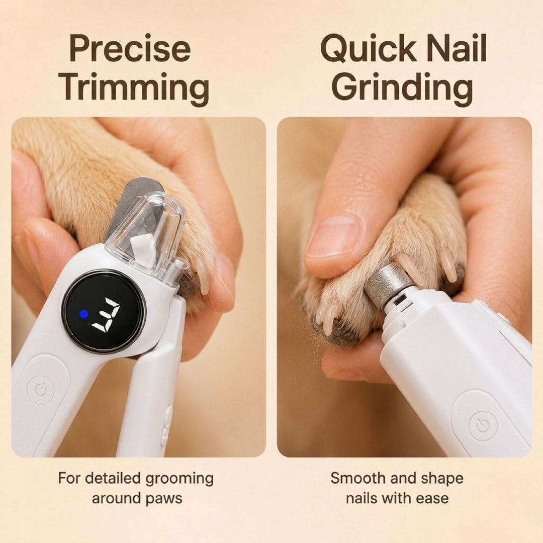 2-in-1 Pet Electric Nail Clipper & Grinder with LED Light