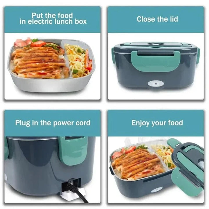 Plug-In Electric Heated Lunch Box with Insulated Container for Car Office and Travel Meals 2