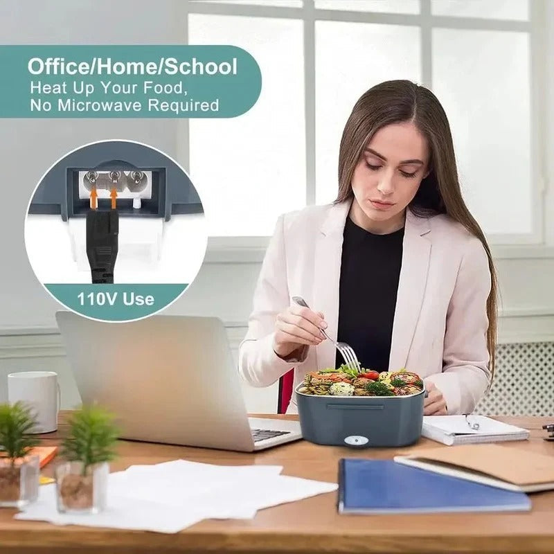 Plug-In Electric Heated Lunch Box with Insulated Container for Car Office and Travel Meals 4