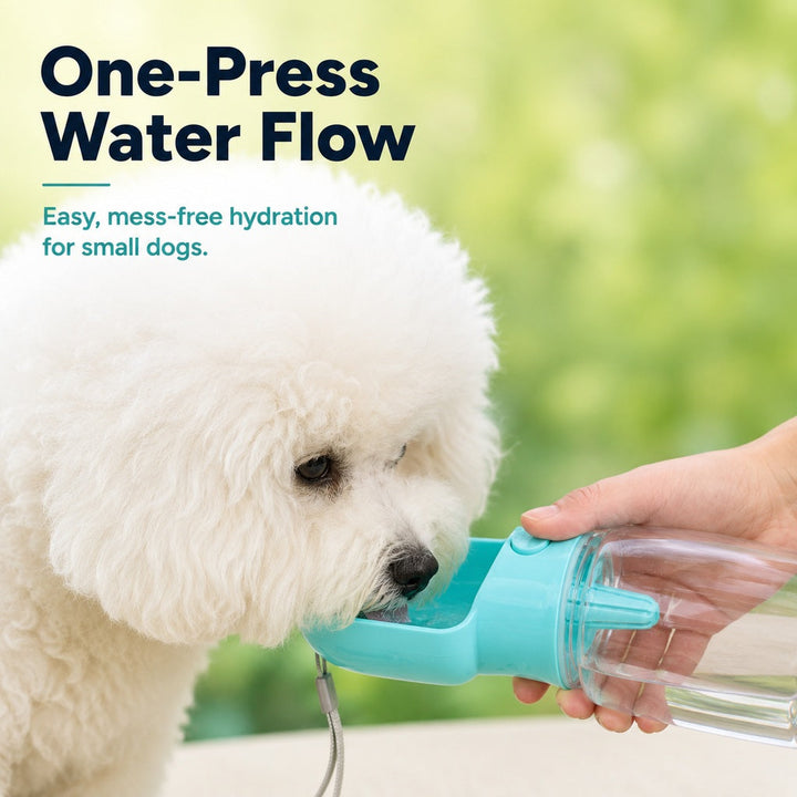 Portable 2-in-1 Pet Water & Food Bottle | Keep Dogs Hydrated & Fed on Walks, Hiking, or Travel