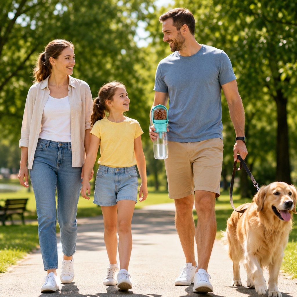 Portable 2-in-1 Pet Water & Food Bottle | Keep Dogs Hydrated & Fed on Walks, Hiking, or Travel