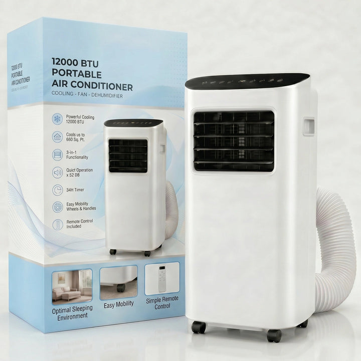 Portable Air Conditioner 12000 BTU| 3-in-1 Air Conditioner, Fan & Dehumidifier | Quiet AC Unit for Rooms up to 51m² 2