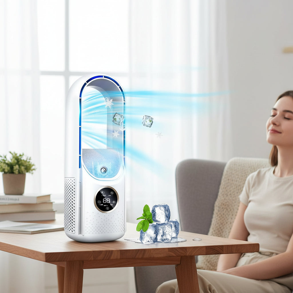 Portable Air Cooler | Compact Bladeless Cooling Unit | Quiet Efficient Design for Small Spaces 0
