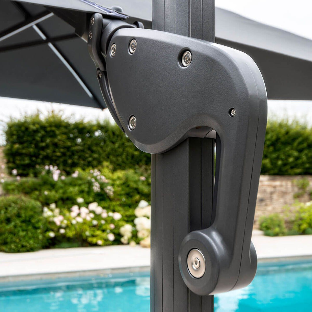 Premium 3m x 3m Cantilever Garden Parasol with LED Lights, 360° Rotation & Base Included 2
