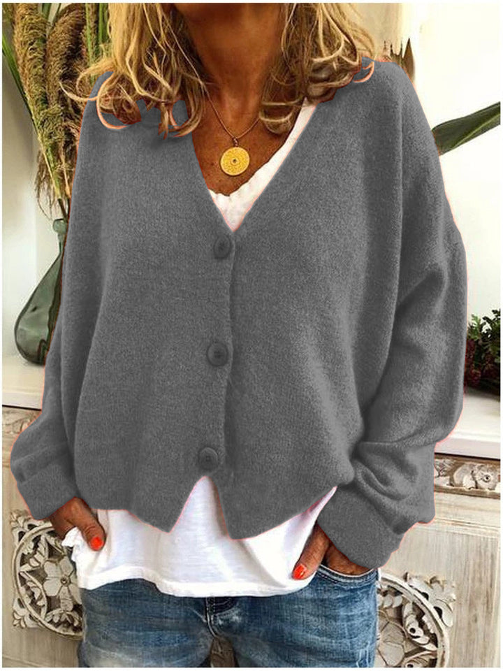Women's Oversized Cardigan for Layering in Grey