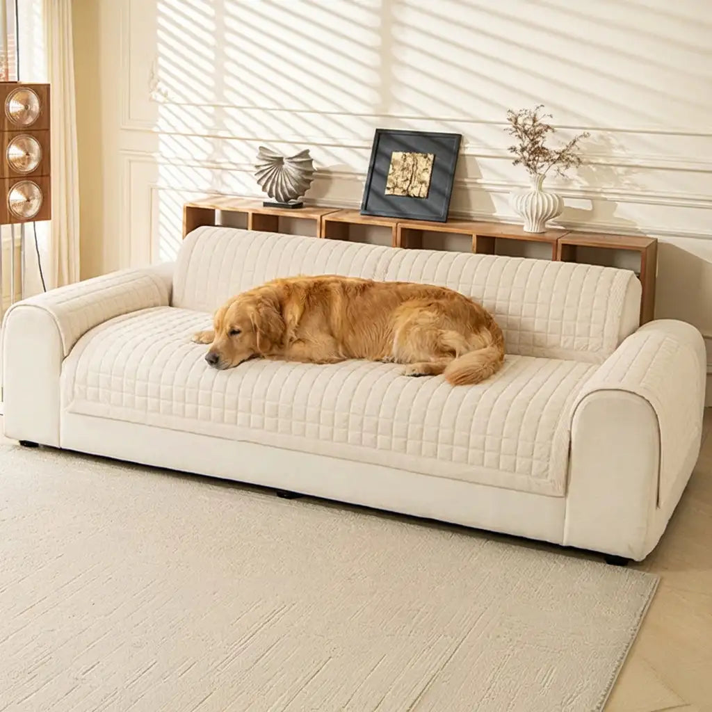 Quilted Square Simple Comfortable Sofa Protector Non-Slip Couch Cover 6